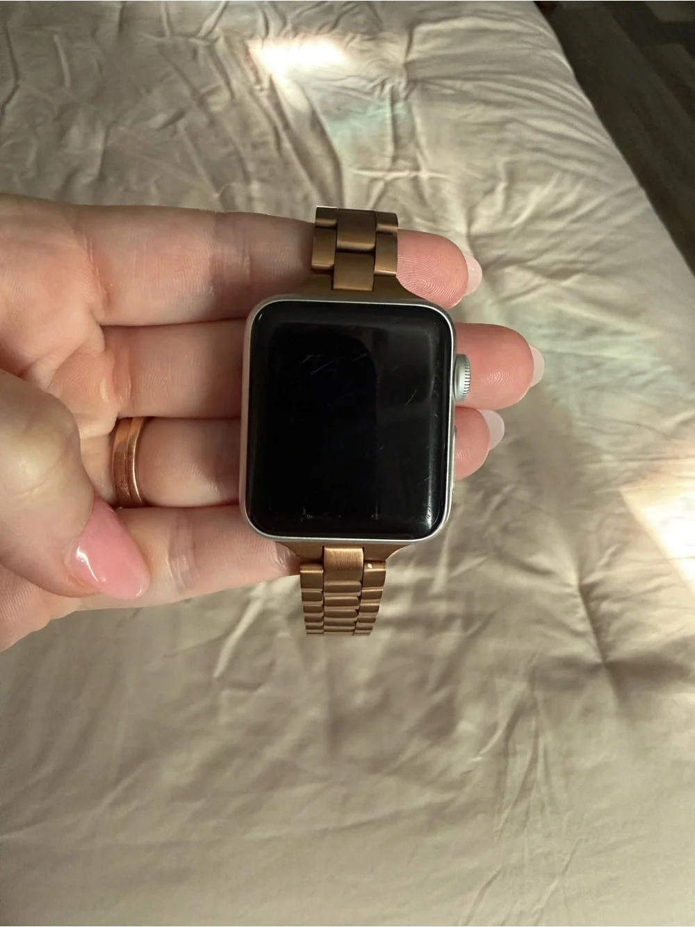 Apple Smartwatch with Rose Gold Metal Link Band